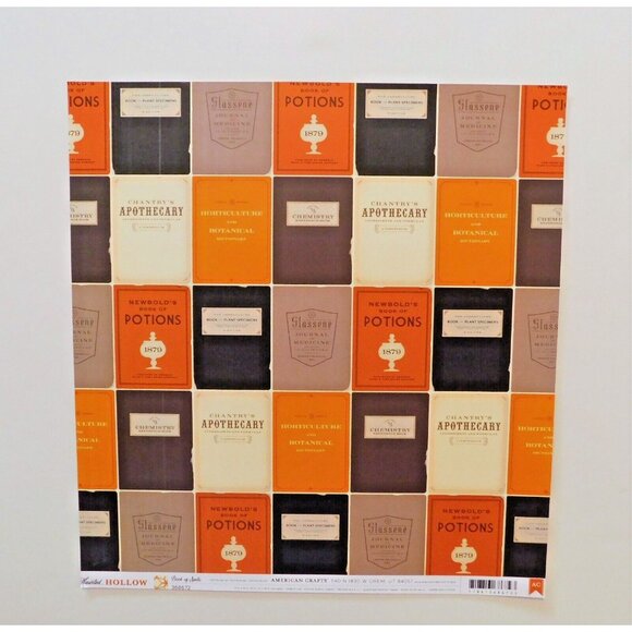 Halloween Journal Scrapbook Cardstock Pack 12x12 Spider Web Potions Bats 12 Pgs - Picture 6 of 13